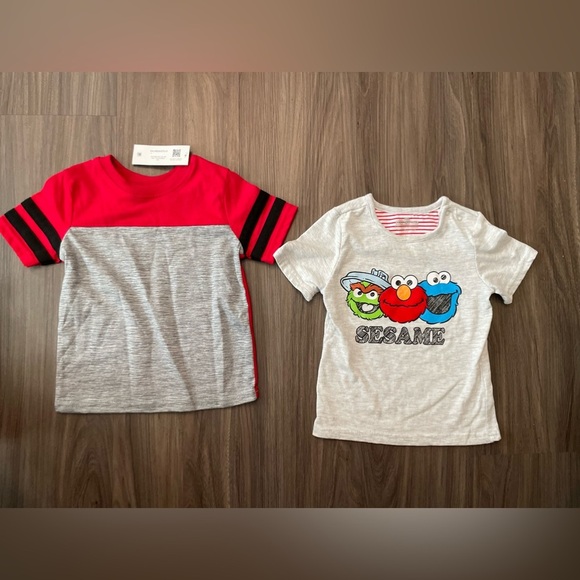 Sesame Street Gray and Red Short Sleeve Tees size 18 months - Picture 1 of 7